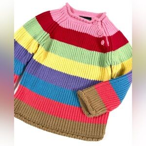 CHILDRENS PLACE Baby Girl Rainbow Stripe Knit Sweater 18M Colorful Cottagecore‎
